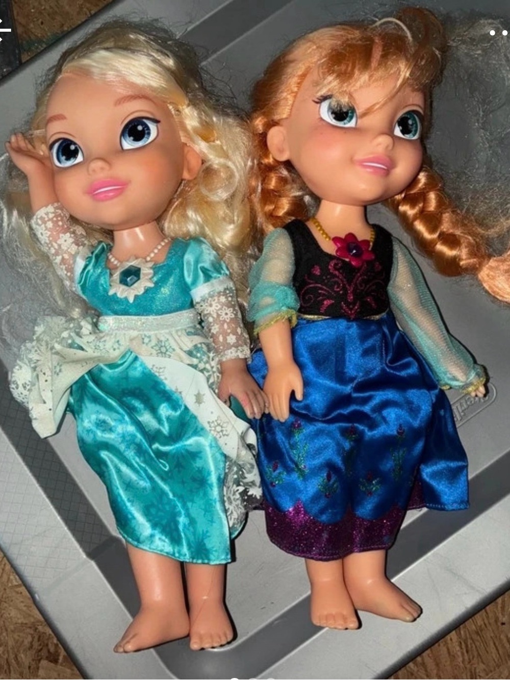 Girls' Frozen Doll Set - Blue & Teal Dresses